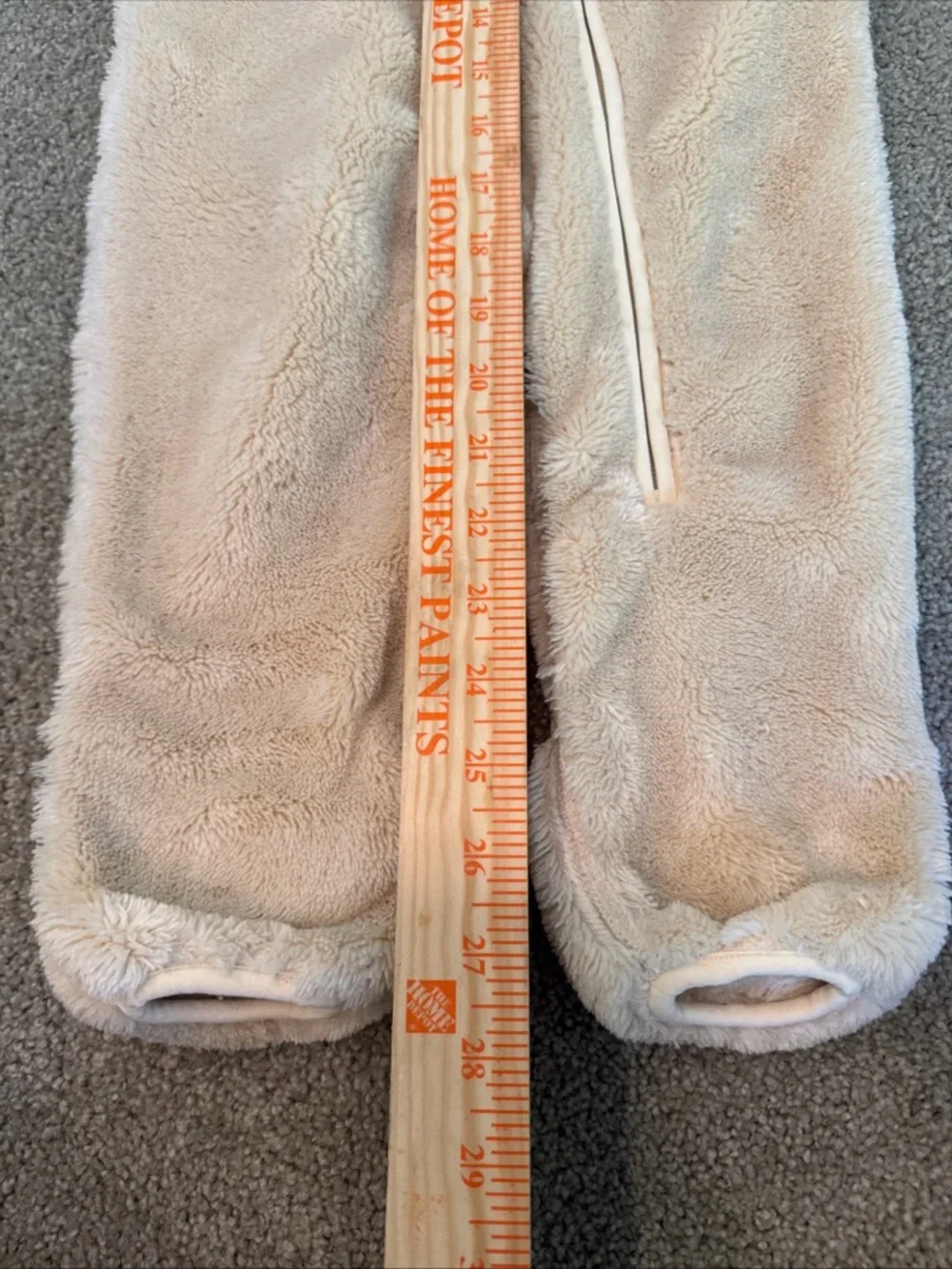 LL Bean Baby Bear Full Zip Sherpa 6-12 Mo Beige Fleece Bunting Snowsuit